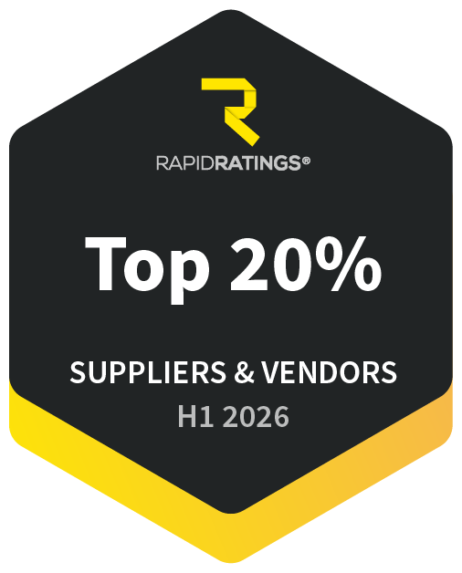 RapidRatings Gold Badge — ConnXX LLC rated in the top 20% of suppliers and vendors, H1 2026